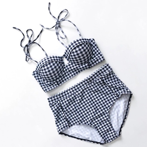 black gingham bikini